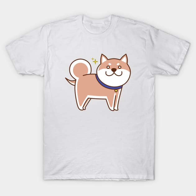 Cute Cartoon Smiling Shiba Inu T-Shirt by SketchybyBee